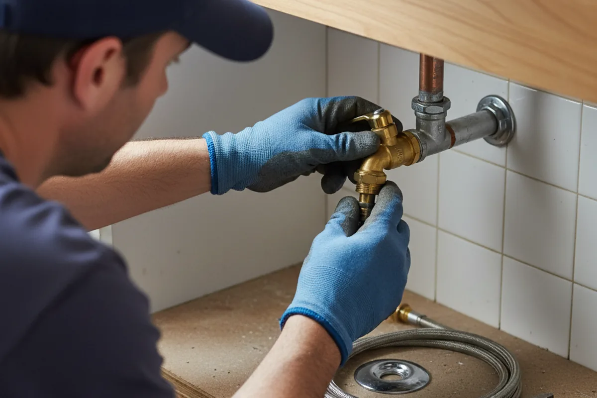 Shutoff valve and fitting work during Faucet and Fixture Repair in Sea Island